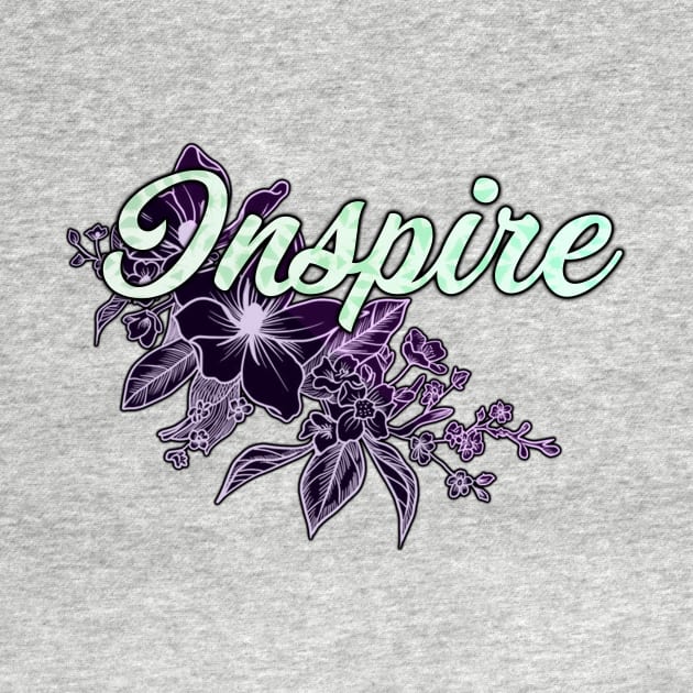 'Inspire' Floral Typography Design- Purple by StylishTayla